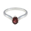Garnet Solitaire Japanese Sterling Silver Red Gemstone Dainty Contemporary Ring Jewelry