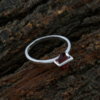Garnet Solitaire Japanese Sterling Silver Red Gemstones Delicate Sophisticated Ring Jewellery