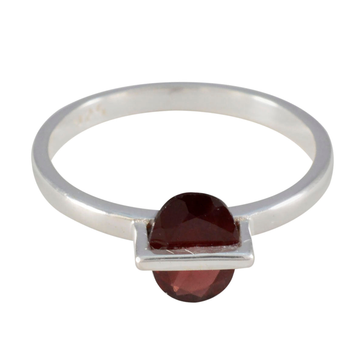 Garnet Solitaire Japanese Sterling Silver Red Gemstones Delicate Sophisticated Ring Jewellery Главное изображение товара