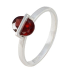 Garnet Solitaire Japanese Sterling Silver Red Gemstones Delicate Sophisticated Ring Jewellery