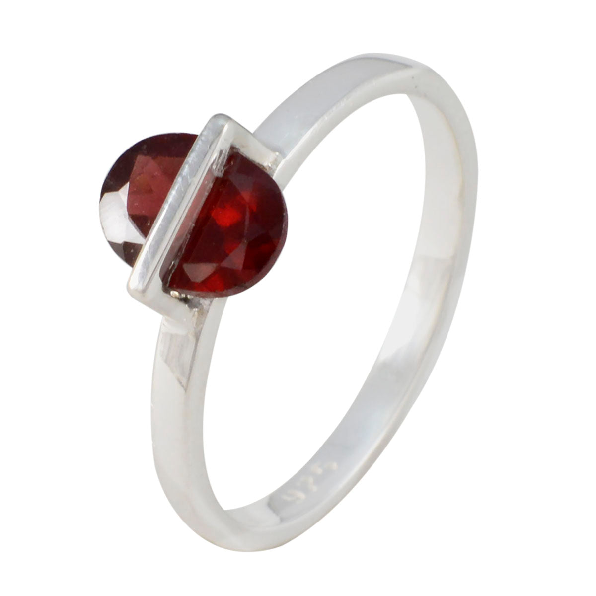 Garnet Solitaire Japanese Sterling Silver Red Gemstones Delicate Sophisticated Ring Jewellery