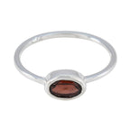 Garnet Solitaire Japanese 925 Sterling Silver Red Gems Elegant  Luxurious Ring Jewelry