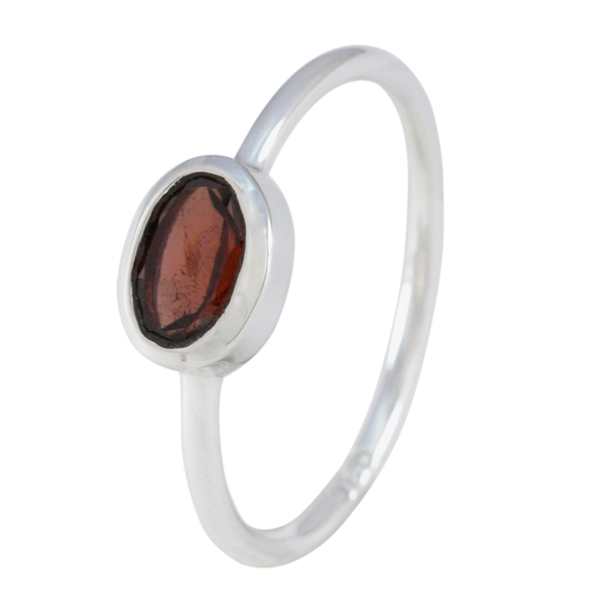 Garnet Solitaire Japanese 925 Sterling Silver Red Gems Elegant  Luxurious Ring Jewelry
