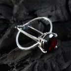 Garnet Solitaire German 92.5 Silver Red Gems Tiny Trendy Ring Jewelry