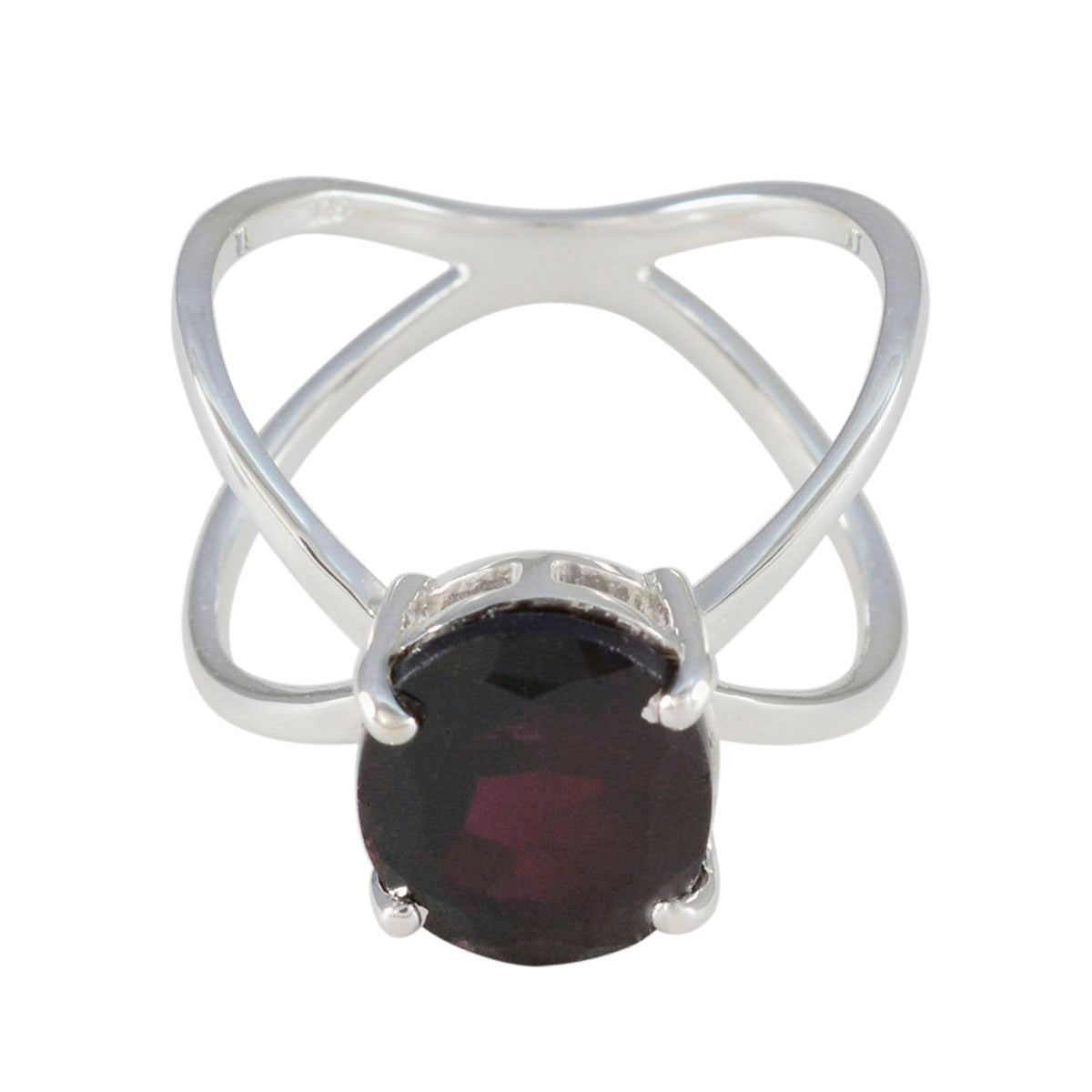 Garnet Solitaire German 92.5 Silver Red Gems Tiny Trendy Ring Jewelry