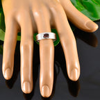 Granat Solitär Neusilber Rot Edelstein Minimal Boho Ring Schmuck