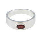 Granat Solitär Neusilber Rot Edelstein Minimal Boho Ring Schmuck