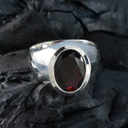 Garnet Solitaire French 92.5 Silver Red Gemstones Versatile Heritage Ring Jewellery