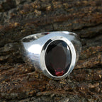 Garnet Solitaire French 92.5 Silver Red Gemstones Versatile Heritage Ring Jewellery