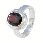 Garnet Solitaire African Sterling Silver Red Gemstones Classic Luxurious Ring Jewelry