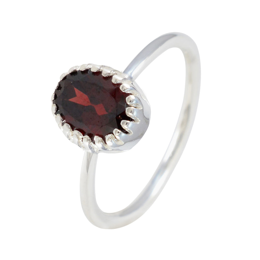 Garnet Solitaire Japanese Sterling Silver Red Gemstone Delicate Luxurious Ring Jewellery