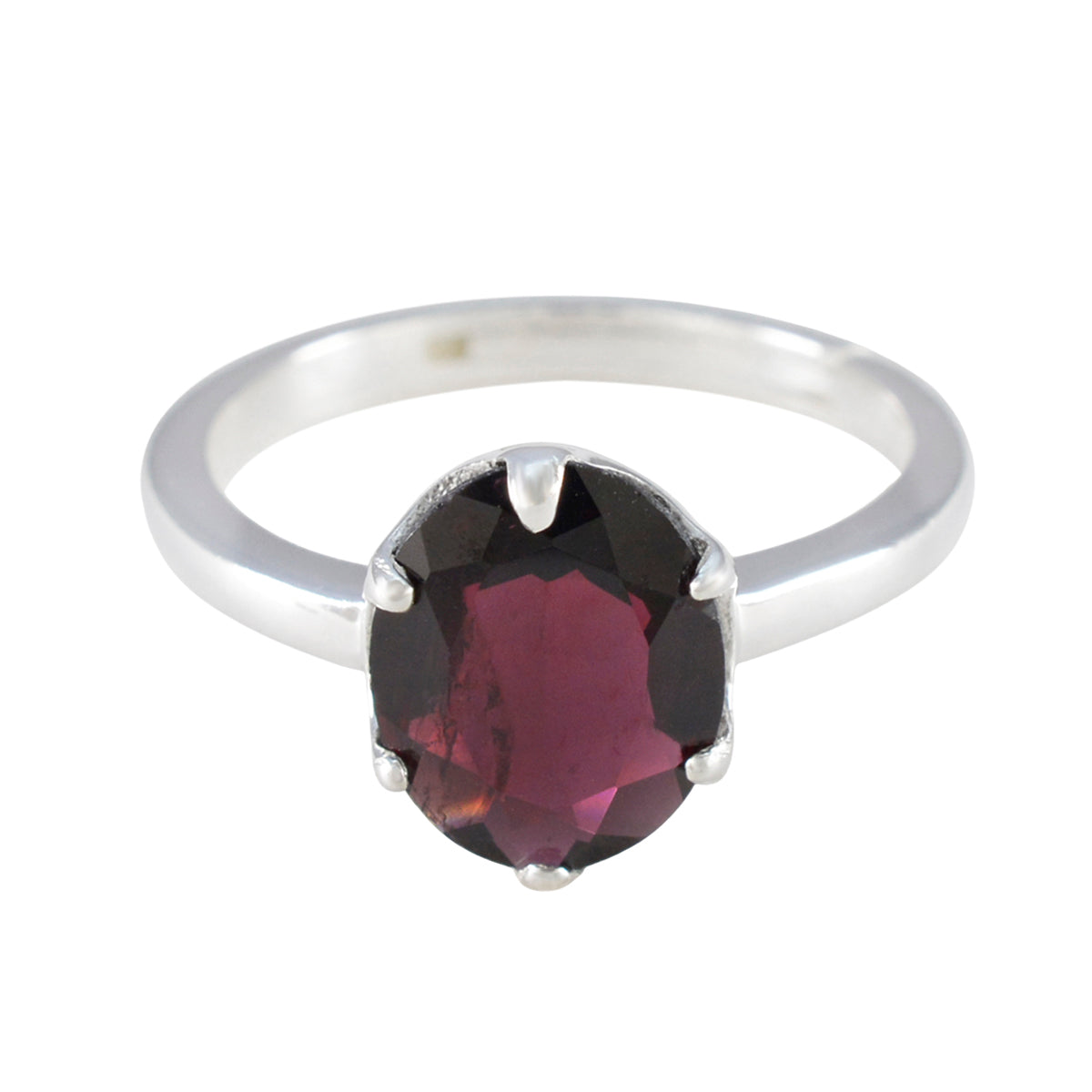 Garnet Solitaire Korean Sterling Silver Red Gemstones Delicate Sophisticated Ring Jewellery
