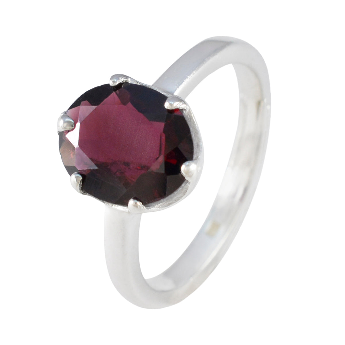 Garnet Solitaire Korean Sterling Silver Red Gemstones Delicate Sophisticated Ring Jewellery Второстепенное изображение товара