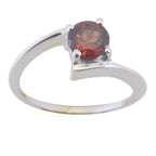 Garnet Solitaire Turkish Sterling Silver Red Gemstones Dainty Fairytale Ring Jewelry