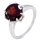 Garnet Solitaire Korean Sterling Silver Red Gems Whisper thin Glamorous Ring Jewellery