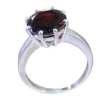 Garnet Solitaire Korean Sterling Silver Red Gems Whisper thin Glamorous Ring Jewellery