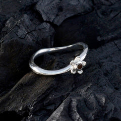 Granat Solitär Japanischer 925 Sterling Silber Rote Edelsteine Zarter Trendy Ring Schmuck