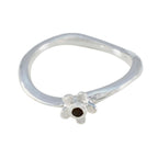 Garnet Solitaire Japanese 925 Sterling Silver Red Gemstones Delicate Trendy Ring Jewelry