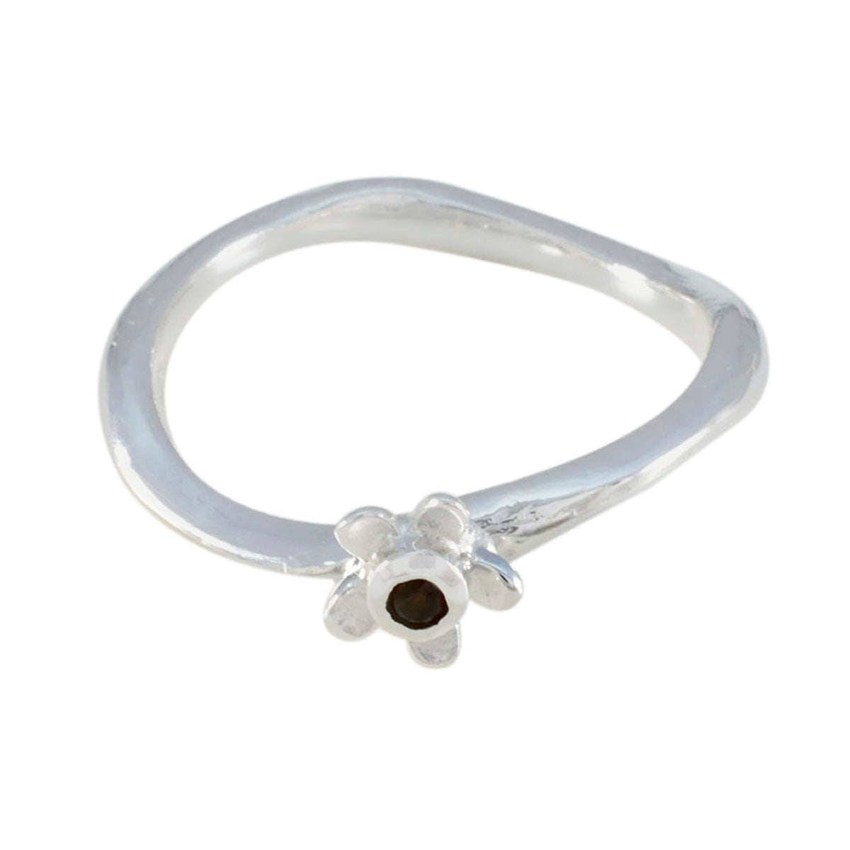 Garnet Solitaire Japanese 925 Sterling Silver Red Gemstones Delicate Trendy Ring Jewelry