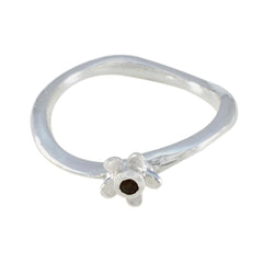 Granat Solitär Japanischer 925 Sterling Silber Rote Edelsteine Zarter Trendy Ring Schmuck