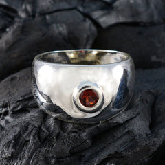Garnet Solitaire Moroccan 925 Sterling Silver Red Gemstone Eye catching Contemporary Ring Jewellery