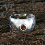 Garnet Solitaire Moroccan 925 Sterling Silver Red Gemstone Eye catching Contemporary Ring Jewellery