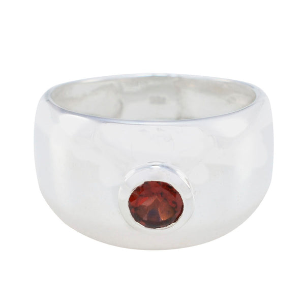 Garnet Solitaire Moroccan 925 Sterling Silver Red Gemstone Eye catching Contemporary Ring Jewellery