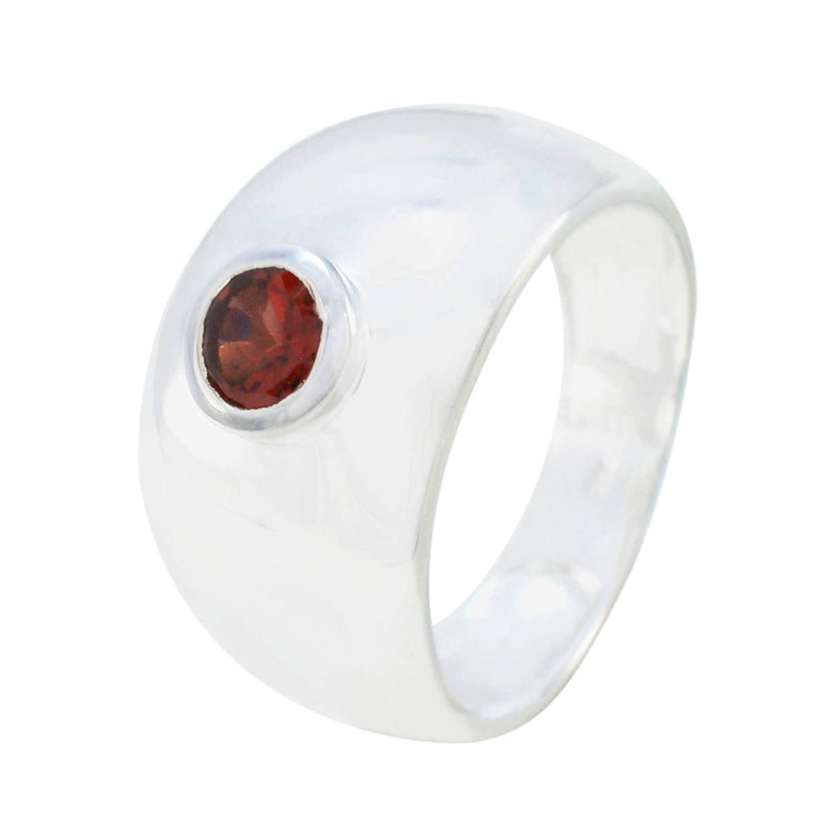 Garnet Solitaire Moroccan 925 Sterling Silver Red Gemstone Eye catching Contemporary Ring Jewellery