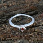 Garnet Solitaire Turkish 925 Sterling Silver Red Gems Dainty Glamorous Ring Jewellery