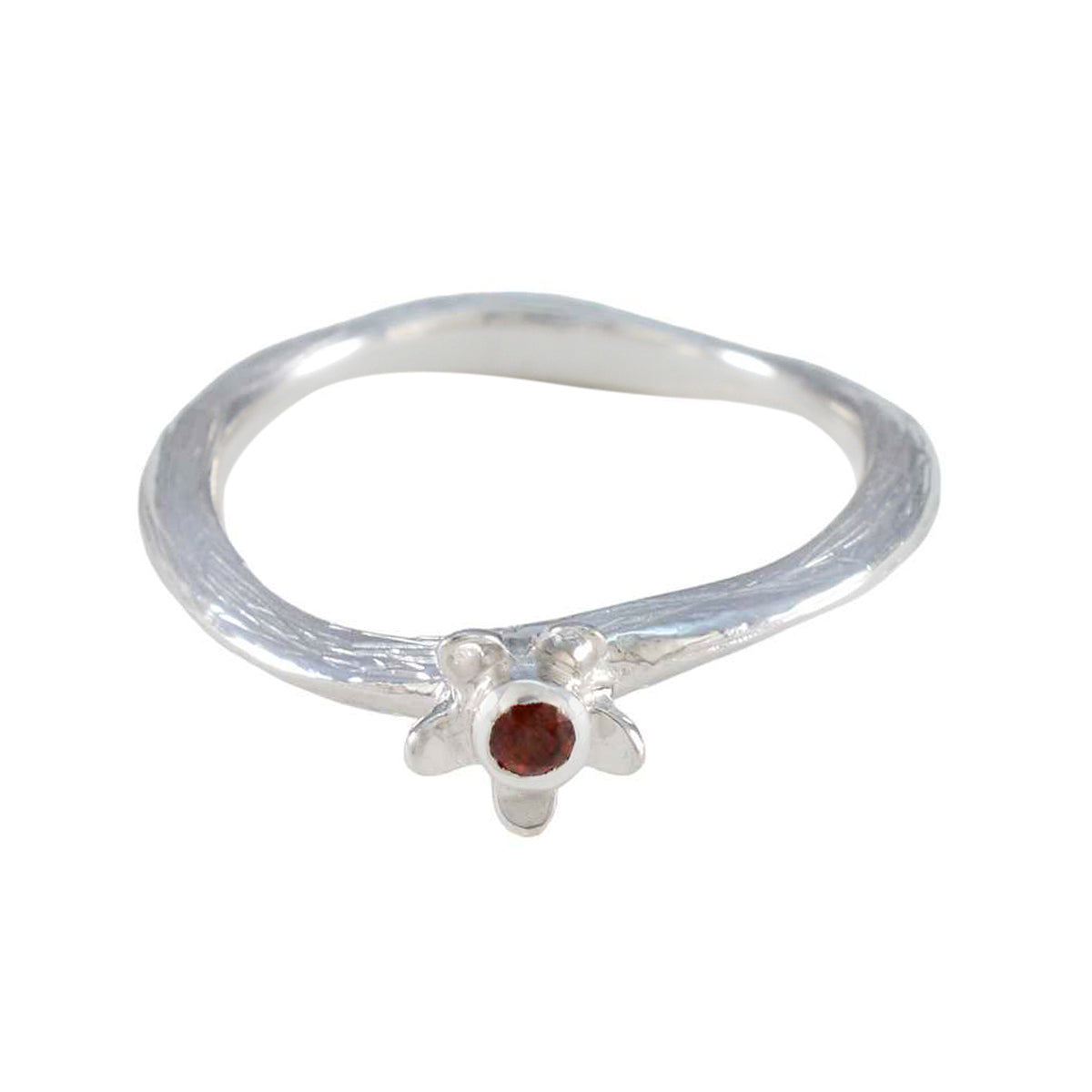 Garnet Solitaire Turkish 925 Sterling Silver Red Gems Dainty Glamorous Ring Jewellery