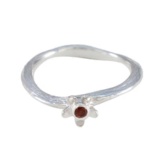 Garnet Solitaire Turkish 925 Sterling Silver Red Gems Dainty Glamorous Ring Jewellery