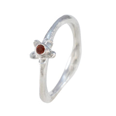 Garnet Solitaire Turkish 925 Sterling Silver Red Gems Dainty Glamorous Ring Jewellery