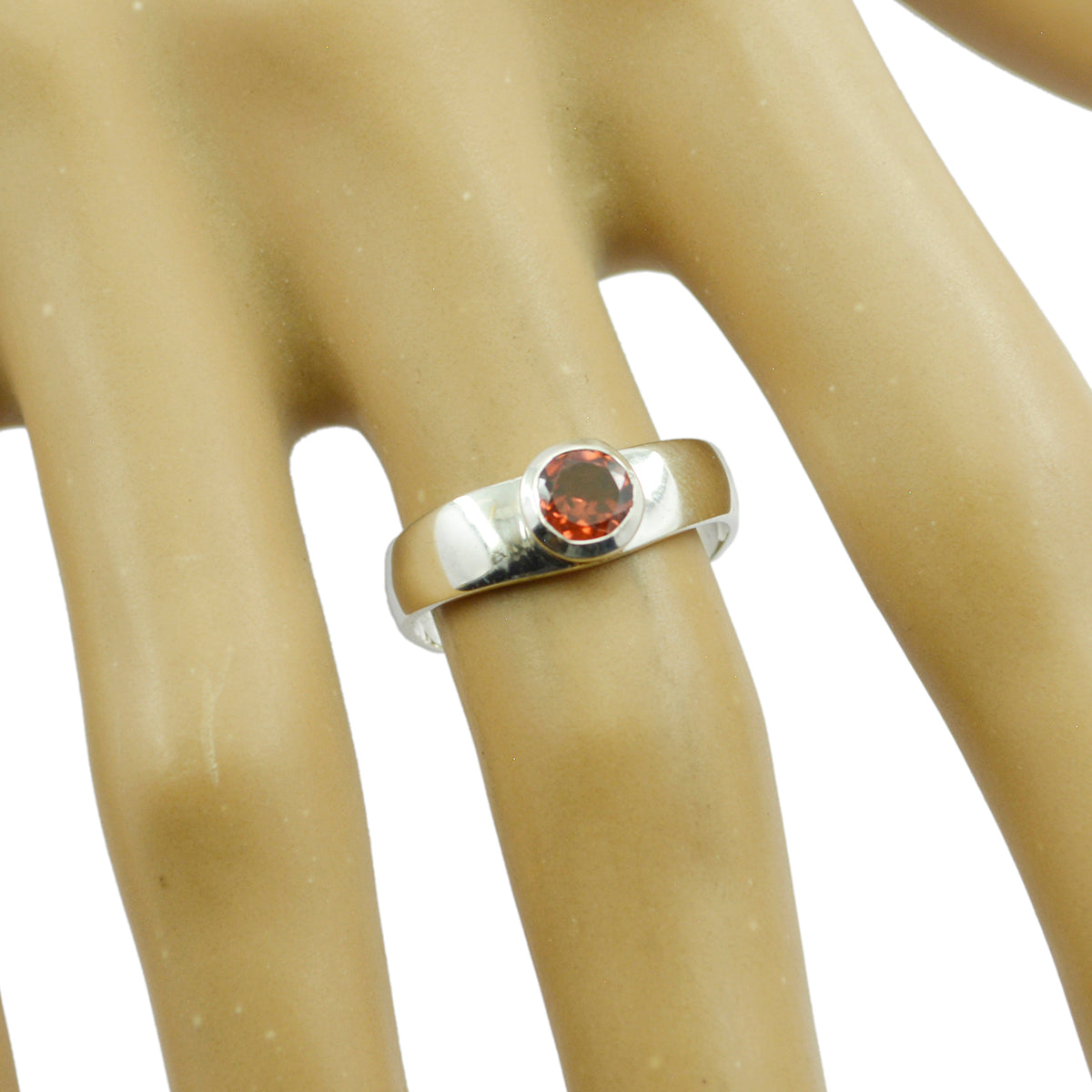 Garnet Solitaire Turkish 925 Silver Red Gemstones Whisper thin Feminine Ring Jewellery