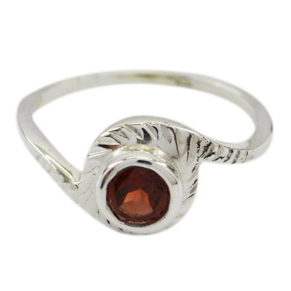 Garnet Solitaire American 92.5 Silver Red Gemstones Dainty Romantic Ring Jewelry