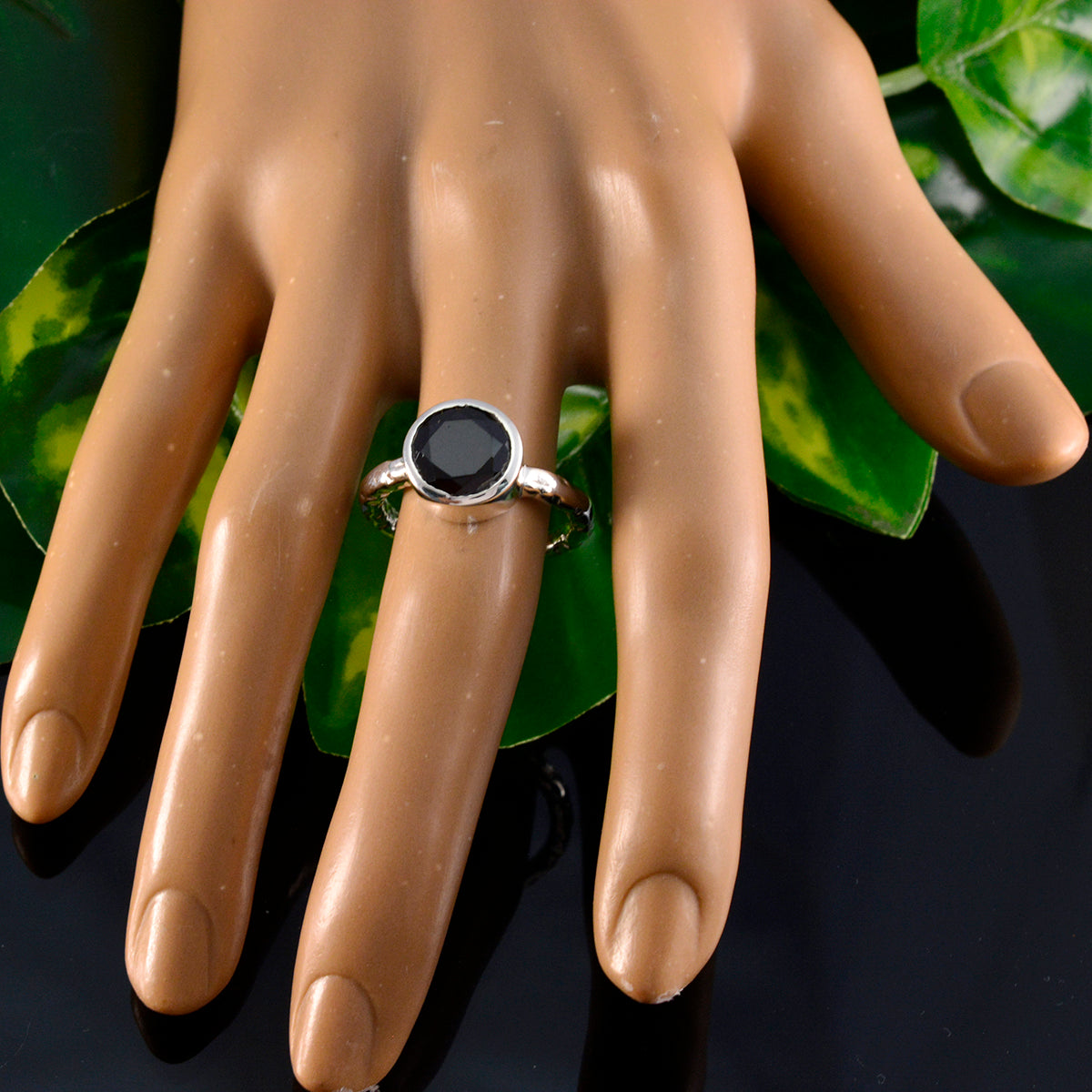 Granat Solitär Deutsch 925 Silber Rote Edelsteine Klassisch Trendy Ring Schmuck