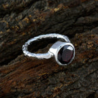 Garnet Solitaire German 925 Silver Red Gemstones Classic Trendy Ring Jewelry