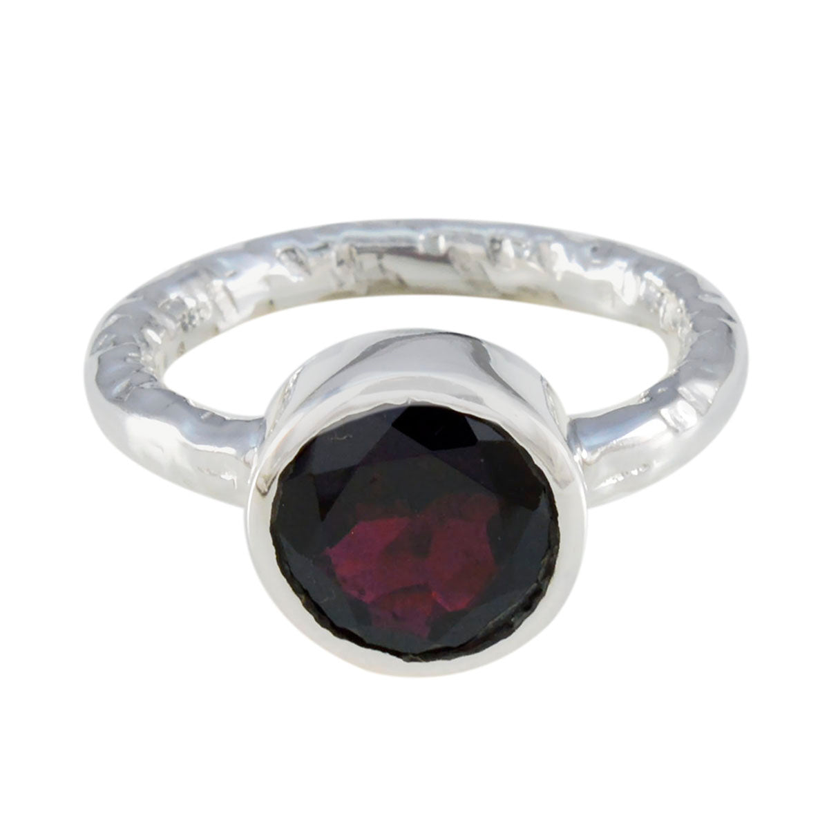 Garnet Solitaire German 925 Silver Red Gemstones Classic Trendy Ring Jewelry