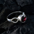 Garnet Solitaire African 925 Sterling Silver Red Gemstone Featherlight Feminine Ring Jewelry