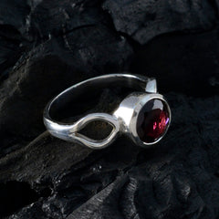 Garnet Solitaire African 925 Sterling Silver Red Gemstone Featherlight Feminine Ring Jewelry