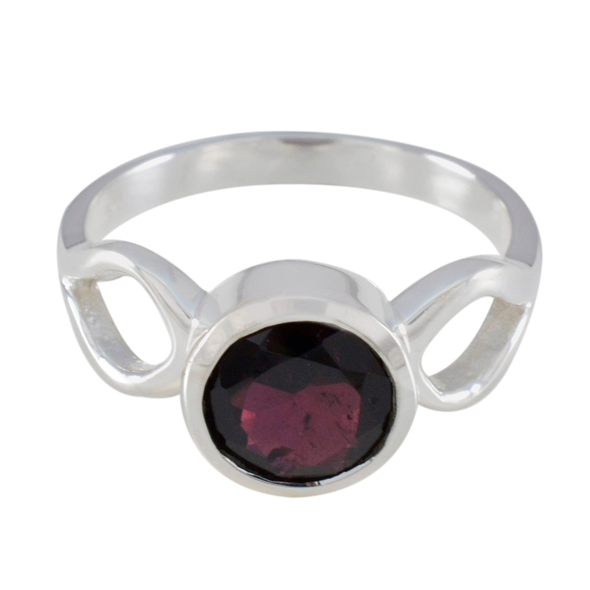 Garnet Solitaire African 925 Sterling Silver Red Gemstone Featherlight Feminine Ring Jewelry