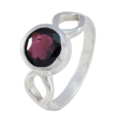 Garnet Solitaire African 925 Sterling Silver Red Gemstone Featherlight Feminine Ring Jewelry