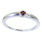 Garnet Solitaire Korean Silver Red Gemstone Elegant  Graceful Ring Jewelry