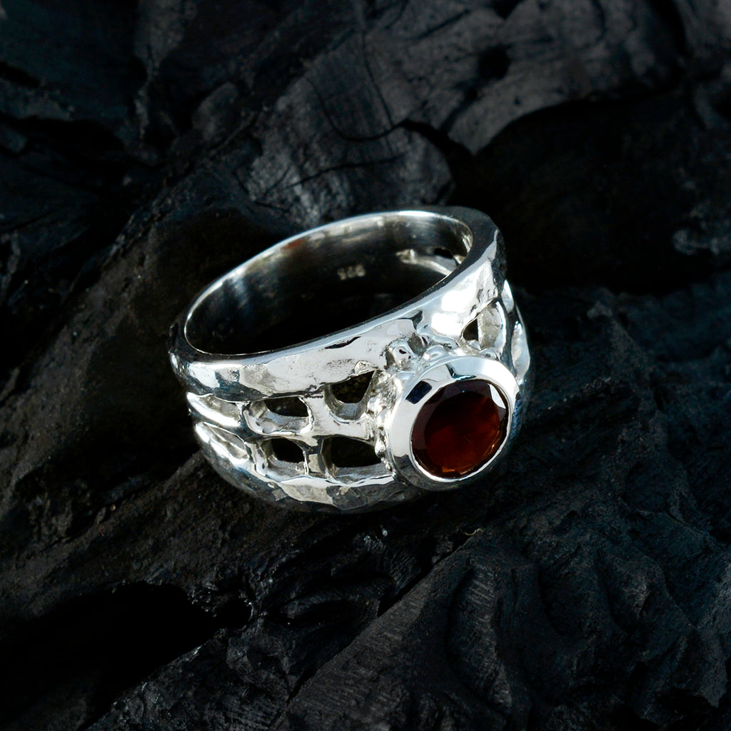 Garnet Solitaire Italian 925 Silver Red Gems Versatile Filigree Ring Jewelry