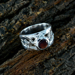 Garnet Solitaire Italian 925 Silver Red Gems Versatile Filigree Ring Jewelry
