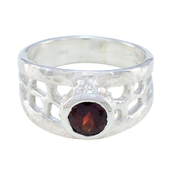 Garnet Solitaire Italian 925 Silver Red Gems Versatile Filigree Ring Jewelry