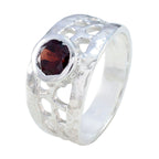 Garnet Solitaire Italian 925 Silver Red Gems Versatile Filigree Ring Jewelry
