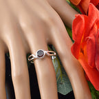 Garnet Solitaire American Sterling Silver Red Gemstones Whisper thin Modern Ring Jewelry