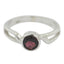 Garnet Solitaire American Sterling Silver Red Gemstones Whisper thin Modern Ring Jewelry