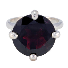 Garnet Solitaire German Sterling Silver Red Gems Tiny Graceful Ring Jewelry