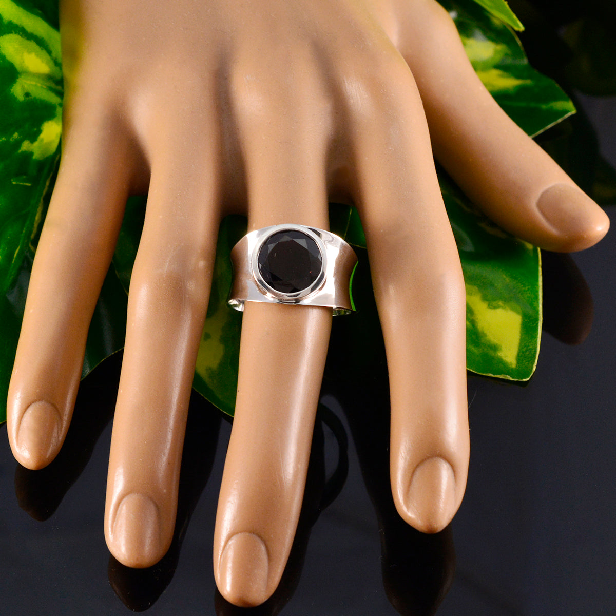 Garnet Solitaire Spanish 92.5 Silver Red Gemstone Edgy Armor Band Jewelry